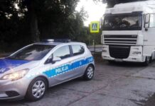 Kontrola drogowa ciężarówki, Drzecin