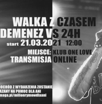 Rademenez vs 24h. Zielonogórski raper będzie bił rekord w rapowaniu dla Ani Orłowskiej chorej na SMA1 Walka z Czasem - Rademenez vs 24h