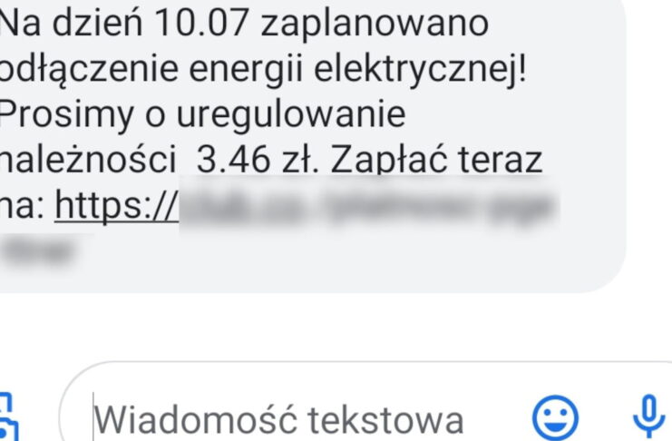 Dostałeś SMS z prośbą o dopłatę za prąd? Uważaj, to może być oszustwo! SMS od oszustów