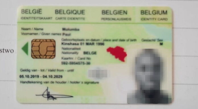 Podrobiony belgijski dowód osobisty