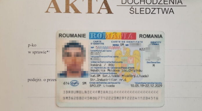 Nielegalni pracownicy z Mołdawii na budowie w centrum Słubic. Pracodawcy grozi 30 tys. zł kary Fałśzywy rumuński dowód osobisty