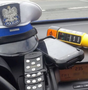 Kontrola policji, alkomat