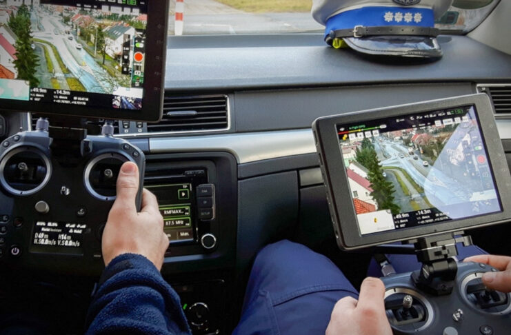 Podgląd z policyjnych dronów