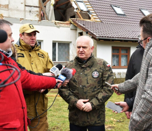 Władysław Dajczak konferencja po orkanie Dudley