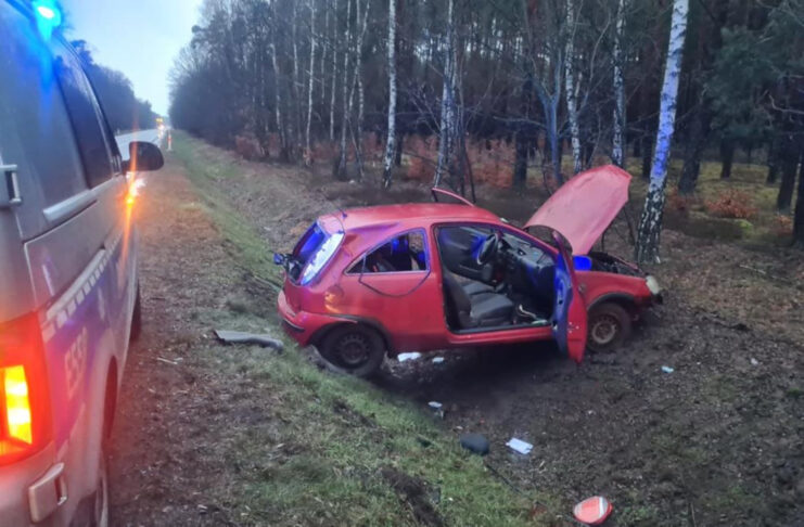 Auto wylądowało w rowie. Wypadek na DK29 Osiecznica-Radomicko spowodowany przez nietrzeźwego kierowcę Wypadek na DK29 Osiecznica-Radomicko