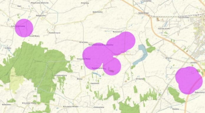 Interaktywna mapa ograniczeń zabudowy od wiatraków