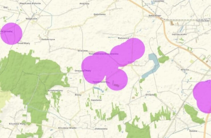 Interaktywna mapa ograniczeń zabudowy od wiatraków