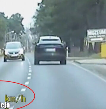 Kierowca Lamborghini w Żaganiu stracił prawo jazdy Pomiar prędkości Lamborghini w Żaganiu