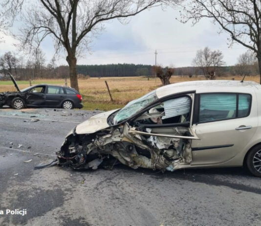 Wypadek w Szlichtyngowej. Groźnie wyglądająca czołówka na krajowej 12-ce