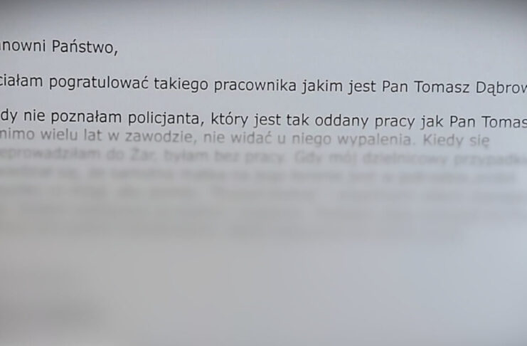„Będę wdzięczna do końca życia” – podziękowania mieszkanki Żar dla dzielnicowego Podziękowania od mieszkanki Żar dla dzielnicowego