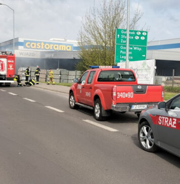 Pożar Castoramy Zielona Góra opanowany ale utrudnienia mogą potrwać jeszcze wiele godzin