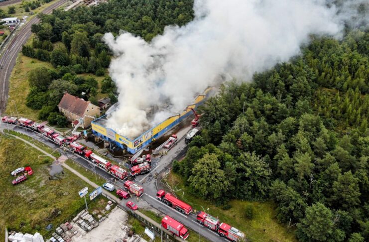 Pożar sklepu budowlanego w Żaganiu