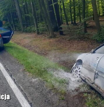 43-latek zatrzymany po pościgu w Żarach. Uciekając spowodował serię kolizji