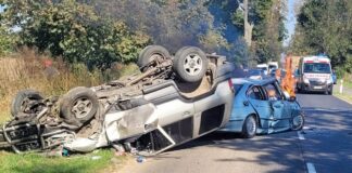 Wypadek w Kamieniu Małym: auta stanęły w płomieniach