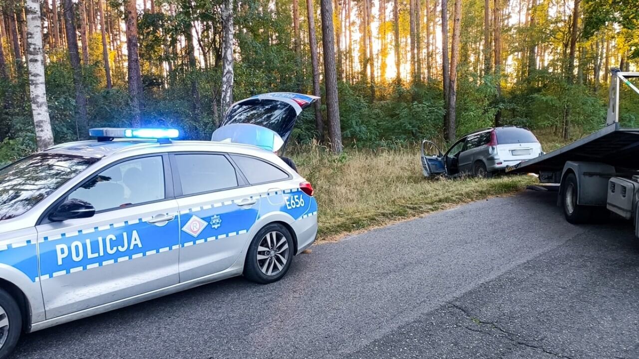 Kierowca z 4 promilami wylądował w rowie – gdy pojawili się funkcjonariusze próbował ucieczki w las