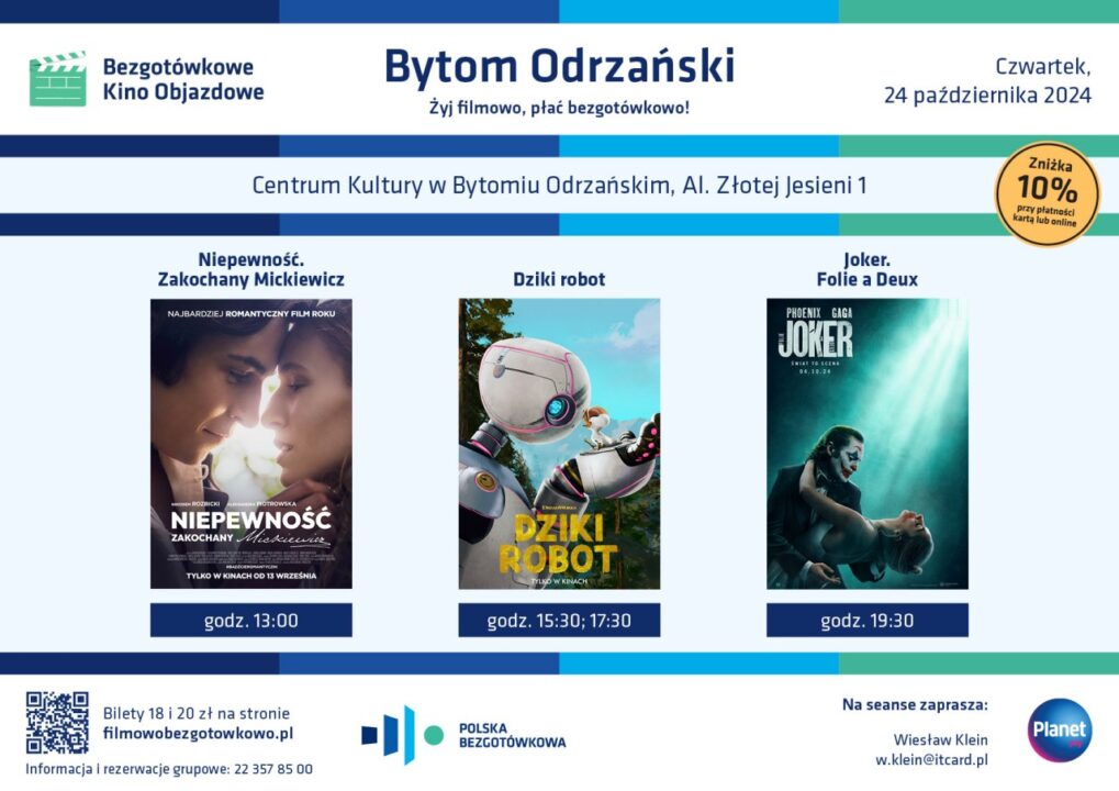 Bezgotówkowe Kino Objazdowe w Bytomiu Odrzańskim repertuar